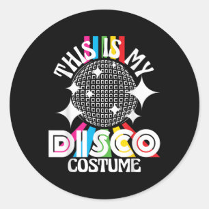 Dit is mijn disco kostuum - jaren 70 Funky Party 7 Ronde Sticker