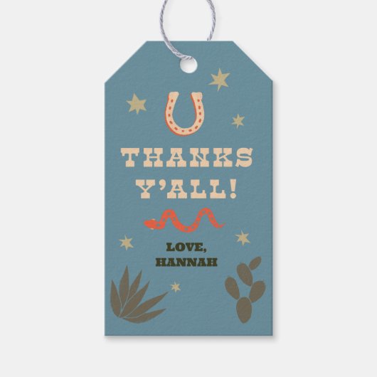 Dit is mijn eerste Rodeo dank u/partij gunst Label Cadeaulabel (Voorkant)