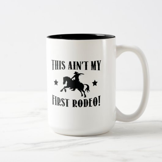Dit is mijn eerste Rodeo niet! Tweekleurige Koffiemok (Rechts)