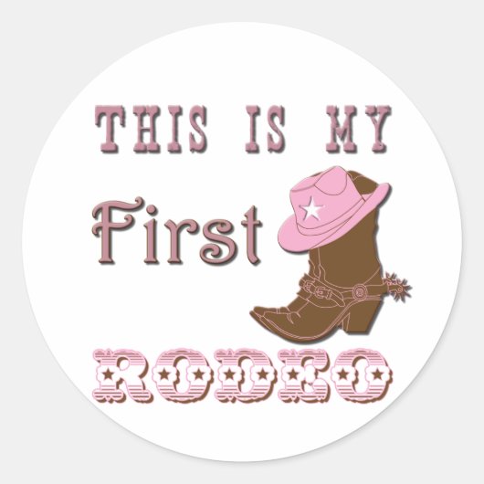 Dit is mijn eerste rodeo ronde sticker (Voorkant)