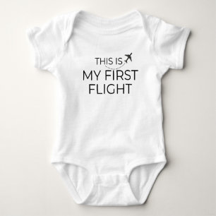 "Dit is mijn eerste vlucht" Baby Bodysuit minimali