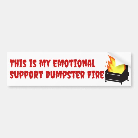 Dit is mijn Emotionele Steun Afvoerbak Brand Bumpersticker (Voorkant)