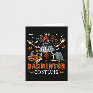 Dit is mijn enge badmintonkostuum Halloween Skele Kaart