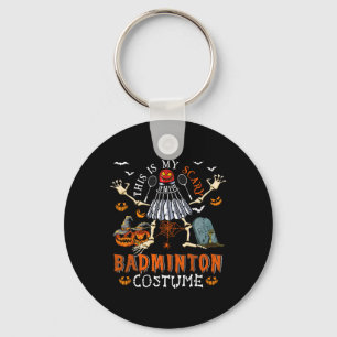 Dit is mijn enge badmintonkostuum Halloween Skele Sleutelhanger