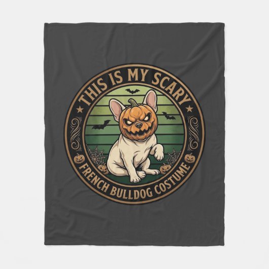 Dit Is Mijn Enge Franse Bulldog Kostuum Halloween Fleece Deken (Voorkant)