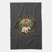 Dit Is Mijn Enge Franse Bulldog Kostuum Halloween Theedoek (Verticaal)