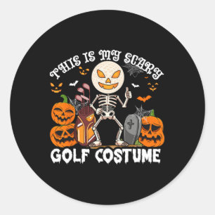Dit Is Mijn Enge Golf Kostuum Halloween Skelet P Ronde Sticker