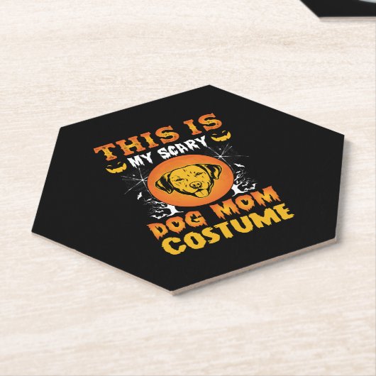 Dit is mijn enge hond mama kostuum kartonnen onderzetters (Schuin)