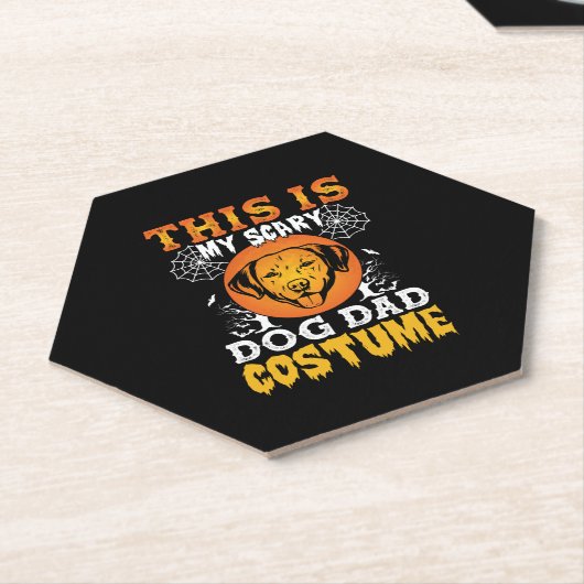 Dit is mijn enge hond pap kostuum kartonnen onderzetters (Schuin)