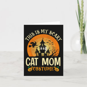 Dit is mijn enge kat mama kostuum Halloween Kaart