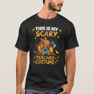 Dit is mijn enge leraar kostuum school onderwijzer t-shirt