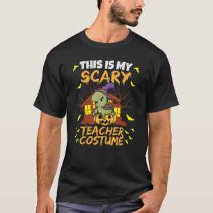 Dit is mijn enge leraar kostuum school onderwijzer t-shirt