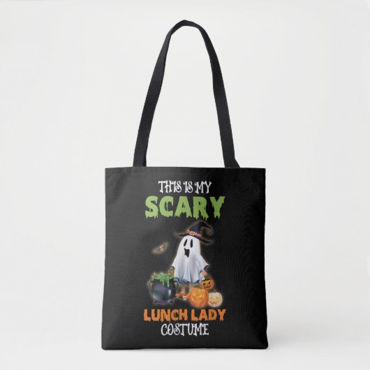 Dit is mijn enge Lunch Lady Ghost Halloween Tote Bag (Voorkant)