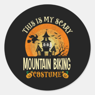 Dit is mijn enge mountainbikekostuum Halloween Ronde Sticker
