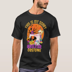 Dit Is Mijn Enge Quilter Kostuum Halloween Pompoen T-shirt