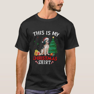 Dit is mijn Engelse Setter Dog Santa Hat Christmas T-shirt