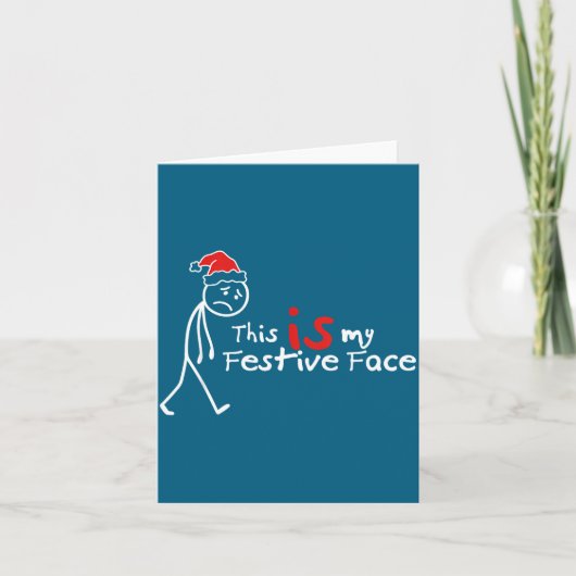 Dit Is Mijn Feestelijke Gezicht Grappige Kerst Int Kaart (Voorkant)