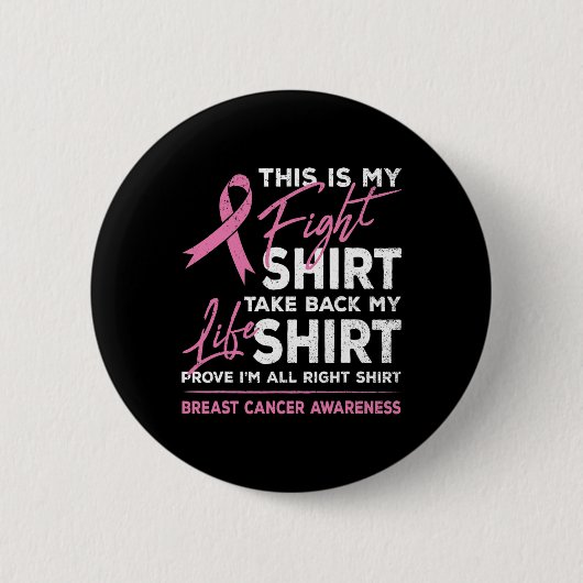 Dit is mijn felle roze rib tegen borstkanker ronde button 5,7 cm (Voorkant)