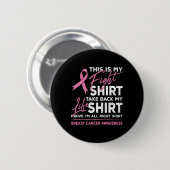 Dit is mijn felle roze rib tegen borstkanker ronde button 5,7 cm (Voorkant /achterkant)