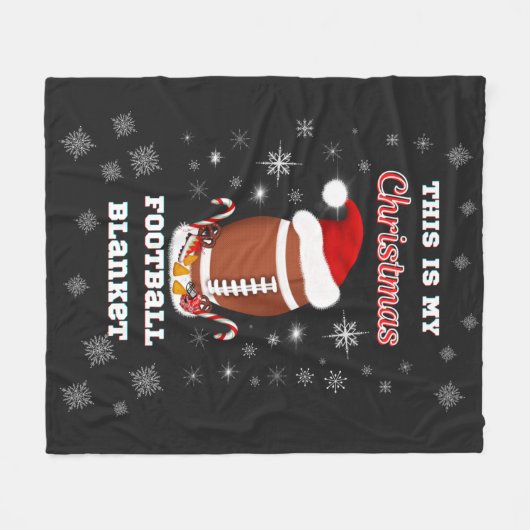 Dit is mijn Football voor Kerstmis met snacks Fleece Deken (Voorkant (Horizontaal))