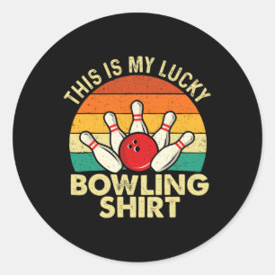 Dit is mijn gelukkige bowling Shirt - bowler bowli Ronde Sticker