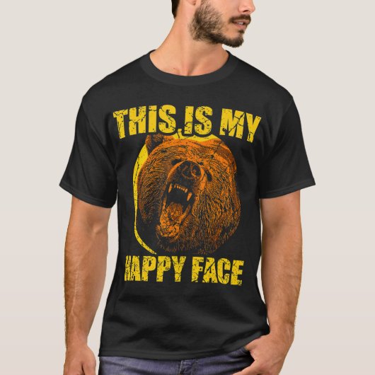 Dit is mijn gelukkige gezicht Beer grappig Grizzly T-shirt (Voorkant)