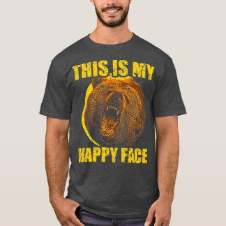 Dit is mijn gelukkige gezicht Beer grappig Grizzly T-shirt