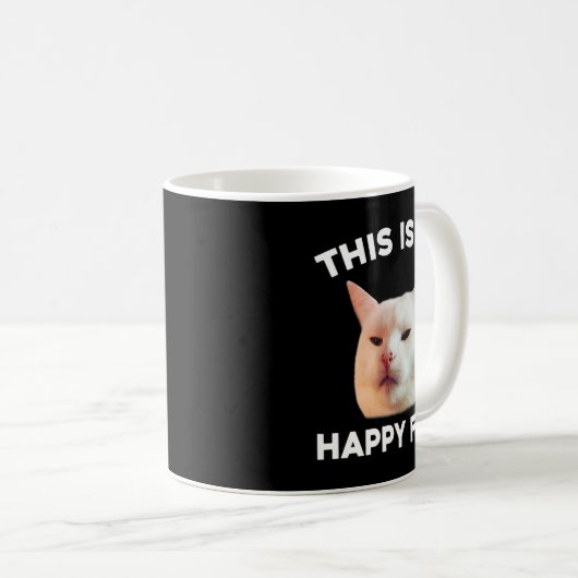 Dit is mijn gelukkige gezicht dat de kat Meme Sarc Koffiemok (Voorkant rechts)