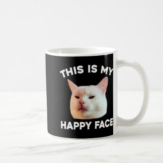 Dit is mijn gelukkige gezicht dat de kat Meme Sarc Koffiemok