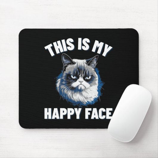 Dit is mijn gelukkige gezicht - grappige kat met c muismat (Met muis)