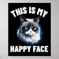 Dit is mijn gelukkige gezicht - grappige kat met c