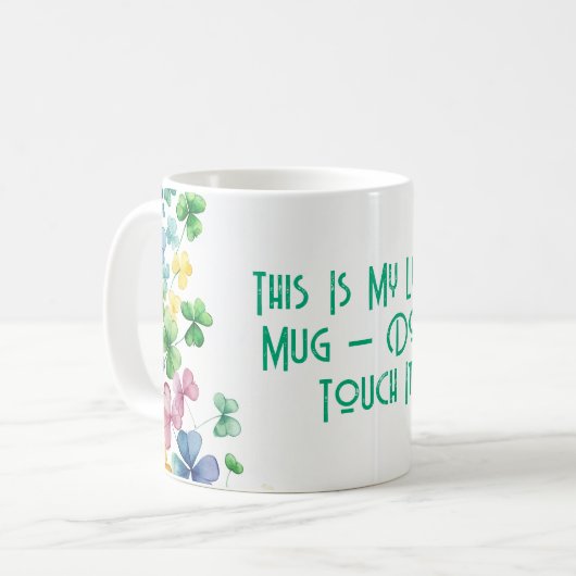 Dit is mijn gelukkige Mok met kleurrijke klaverbla (Voorkant links)