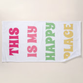 Dit is mijn gelukkige plek! Fun Typografie Strandlaken (Voorkant)