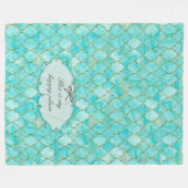 Dit is mijn gelukkige plek-Maroccan aqua goudpatro Fleece Deken (Voorkant (Horizontaal))