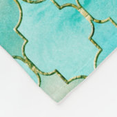 Dit is mijn gelukkige plek-Maroccan aqua goudpatro Fleece Deken (Hoek)