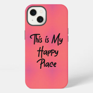 "Dit is mijn gelukkige plek Zin Roze/Paars iPhone 13 Hoesje