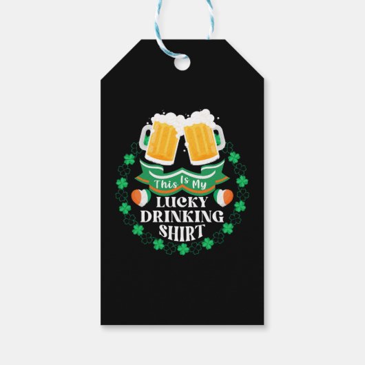 Dit is mijn geluksdrinken bier St. Patrick's Day Cadeaulabel (Achterkant)