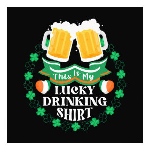 Dit is mijn geluksdrinken bier St. Patrick's Day Foto Afdruk