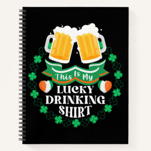 Dit is mijn geluksdrinken bier St. Patrick's Day Notitieboek