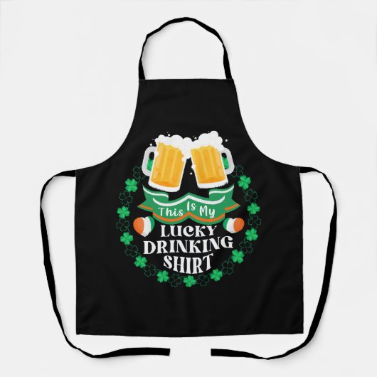 Dit is mijn geluksdrinken bier St. Patrick's Day Schort (Voorkant)