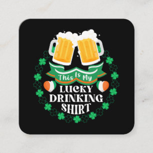 Dit is mijn geluksdrinken bier St. Patrick's Day Vierkante Visitekaartje