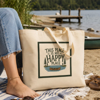 Dit is mijn geluksplek Deerwood Lake  Grote Tote Bag
