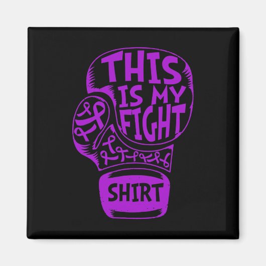 Dit is mijn gevecht fibromyalgie Paarse linthandsc Magneet (Voorkant)