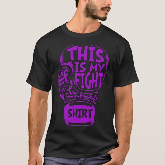 Dit is mijn gevecht fibromyalgie Paarse linthandsc T-shirt (Voorkant)