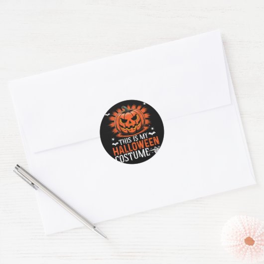 Dit is mijn grappige pompoen Halloween kostuum Ronde Sticker (Envelop)