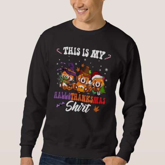 Dit Is Mijn Hallothanksmas Rode Panda Kerstman Hoe Trui (Voorkant)