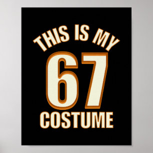 Dit is mijn Halloween 67 kostuum lui Brainrot Meme Poster