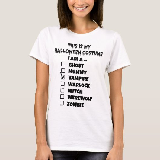 Dit is mijn Halloween Costume - Check Mark Vampire T-shirt (Voorkant)
