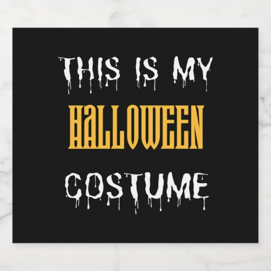 Dit is mijn halloween kostuum - Funny Halloween Sparkling Wijnetiket (Enkel label)