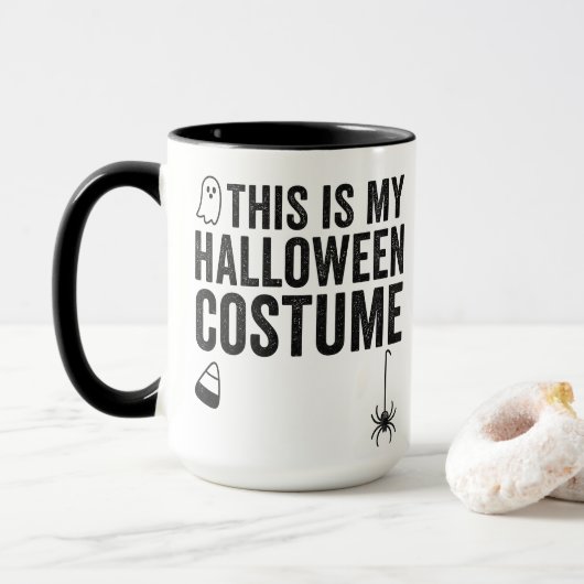 Dit Is Mijn Halloween Kostuum Ghost Spider Ontwerp Mok (Met donut)
